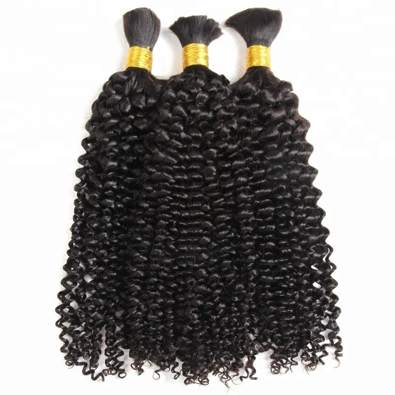 Human Braiding Hair Bulk No Weft Kinky Curly Human Hair Bundles Remy Hair Extensions