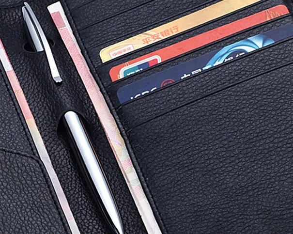 
Custom genuine leather rfid travel passport cover 
