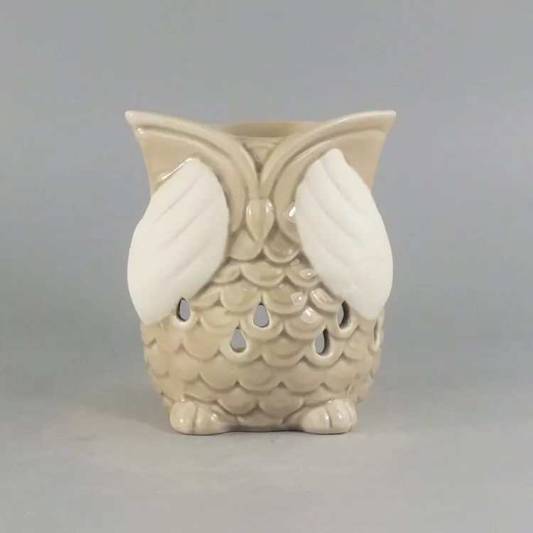 Fragrance Ceramic Owl Shape Candle Warmer Wholesale Supplier