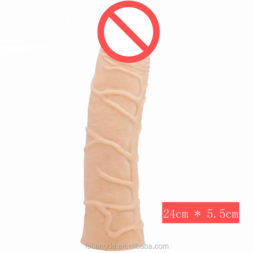 Factory Price Manufacturer Supply Popular Soft TPE Extender Long Time Penis Sleeve For Man