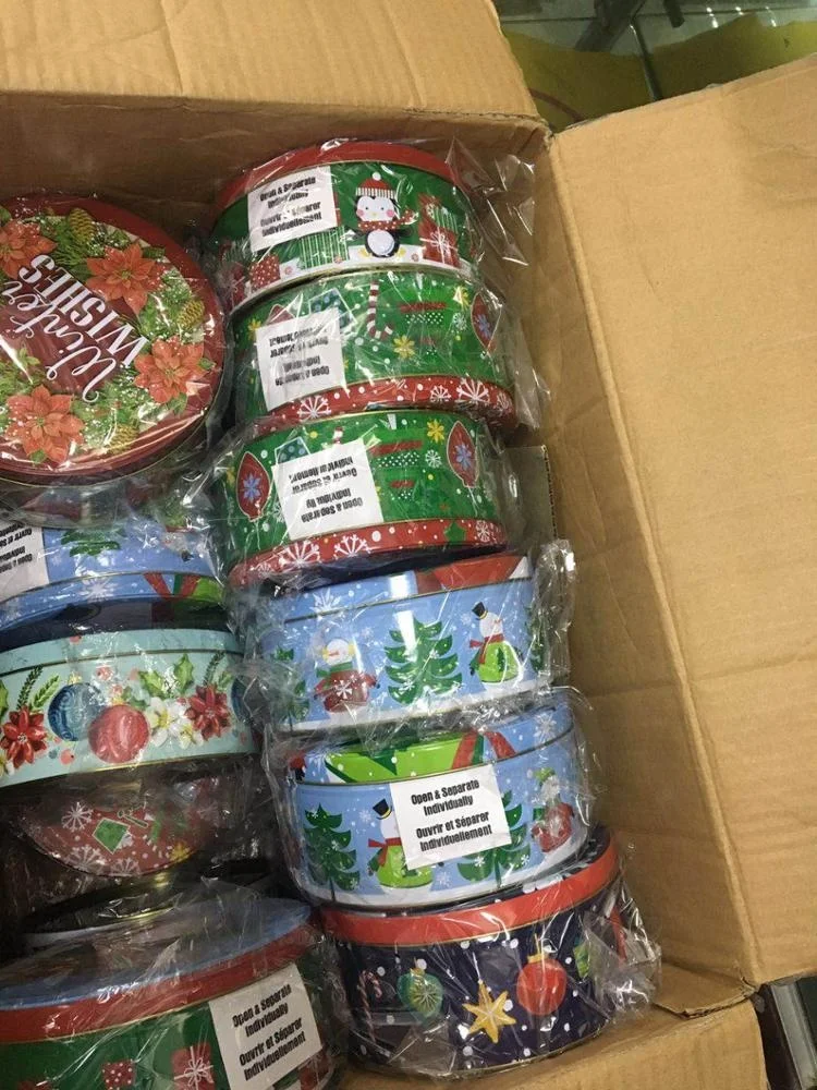  Набор из 2 круглых рождественских жестяных