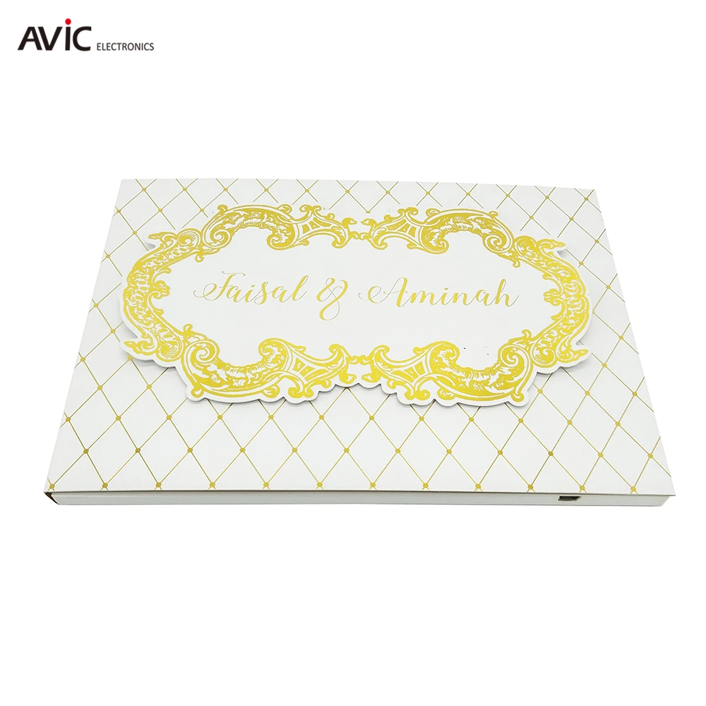 invitation card wedding CMYK printing matt or gloss, UV, foil, emboss 7inch A5 wedding invitation card luxury