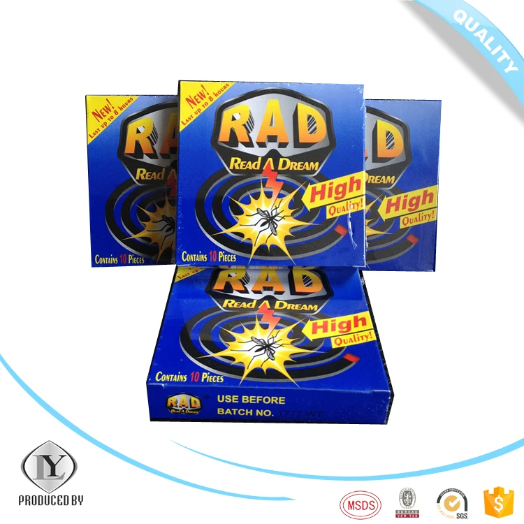 Высококачественная недорогая черная Бездымная противомоскитная спираль RAD