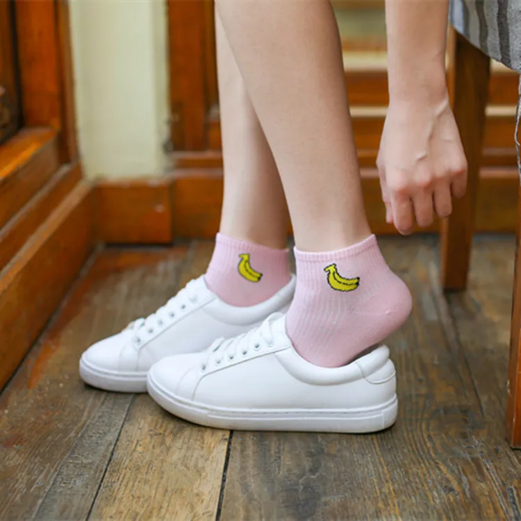 
UP GRAD Spring and summer cotton color fruit boat socks lovely lady socks 