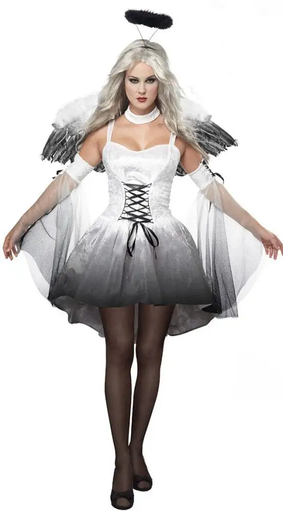 Halloween Costumes Adults Ghost Costume Witch Dress Black Angel Sexy Cosplay Vampire Costume Woman Party Carnival Clothes