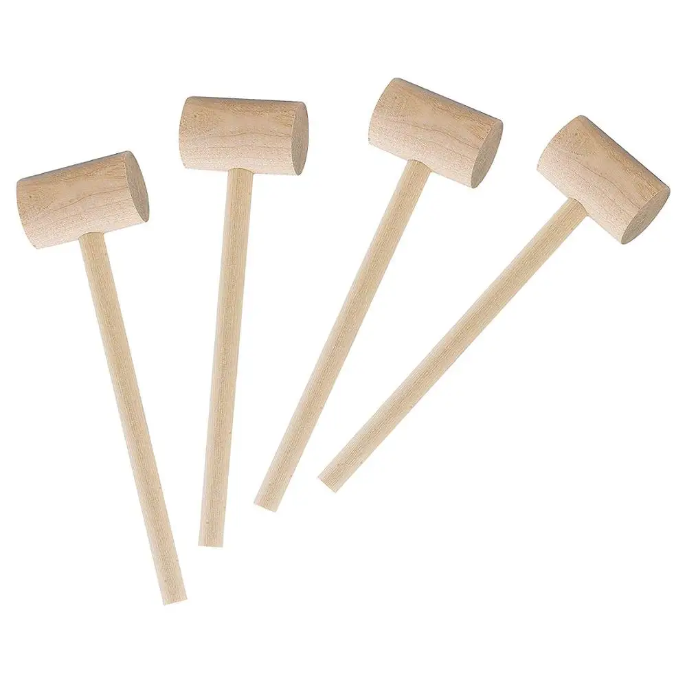 Factory Wholesale  durable natural small solid wooden crab mallet