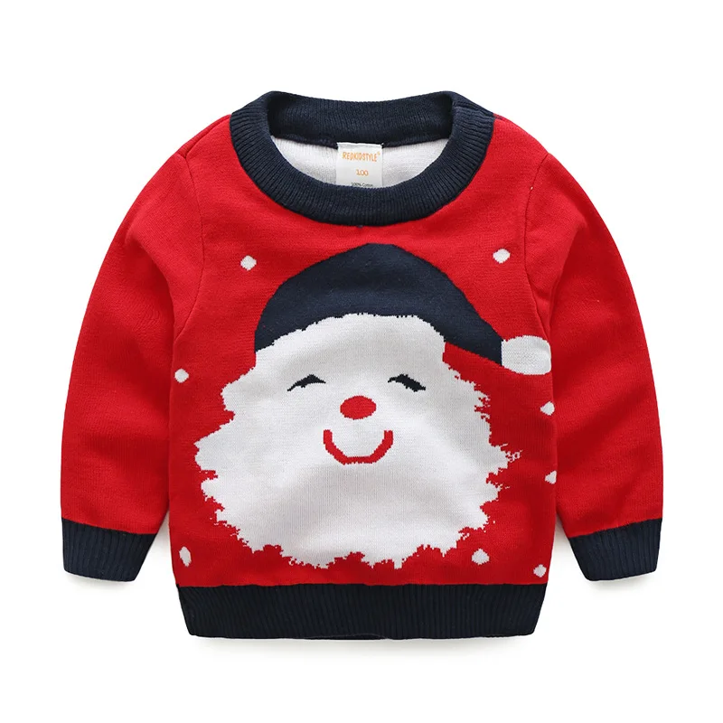 
wholesale christmas jumpers, christmas pullover baby sweater, christmas round neck knitwear for children 