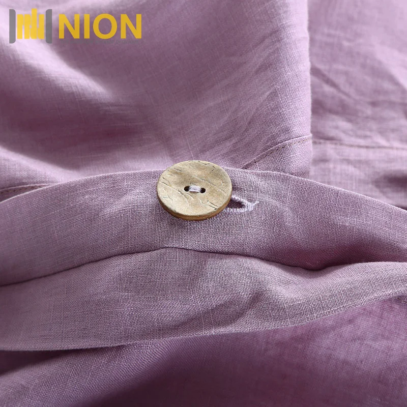 
Pure Stone Washed Heavy Soft Flax Linen Sheets 100% Natural French Flax Linen Purple 