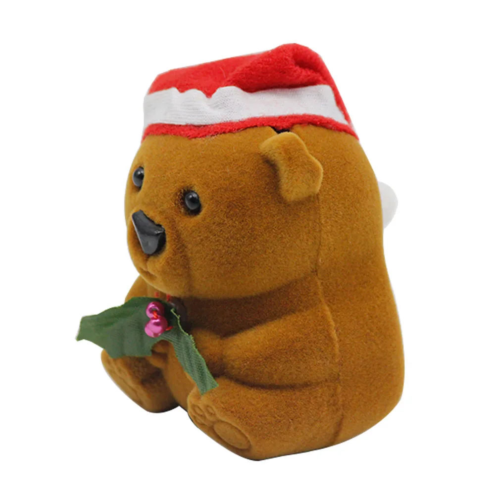 Animal shape bear flocked carton ring earring packing box