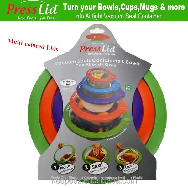 PressLid airtight vacuum lids tv 2019 innovative hot kitchenware products