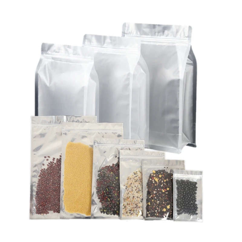 Clear Zipper Flat Bottom Pouch Bag, Coffee/Tea/Spices Packaging Bag, Snack Bag