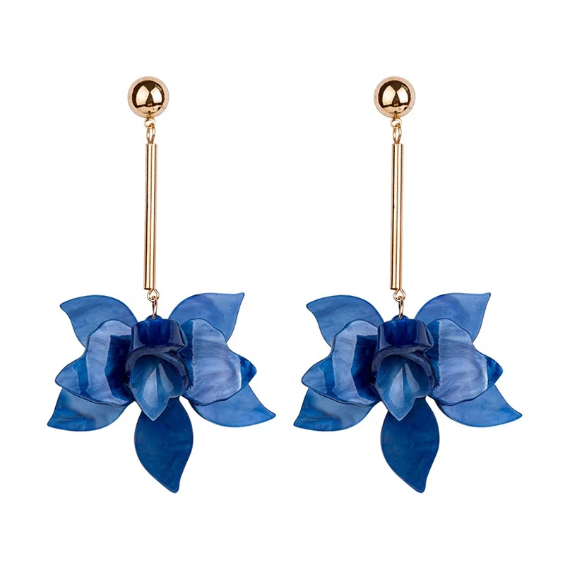 High Quality Best Price Vintage Cloud Effect Simple Flower Shape Tassel Resin Earring Resin Jewelry