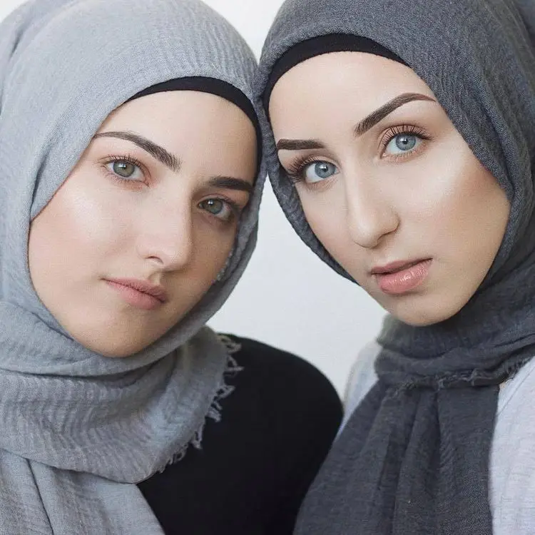 Crimp Frayed Edges Plain Solid Colours Crinkle Muslim Women Hijab Scarf \/shawl