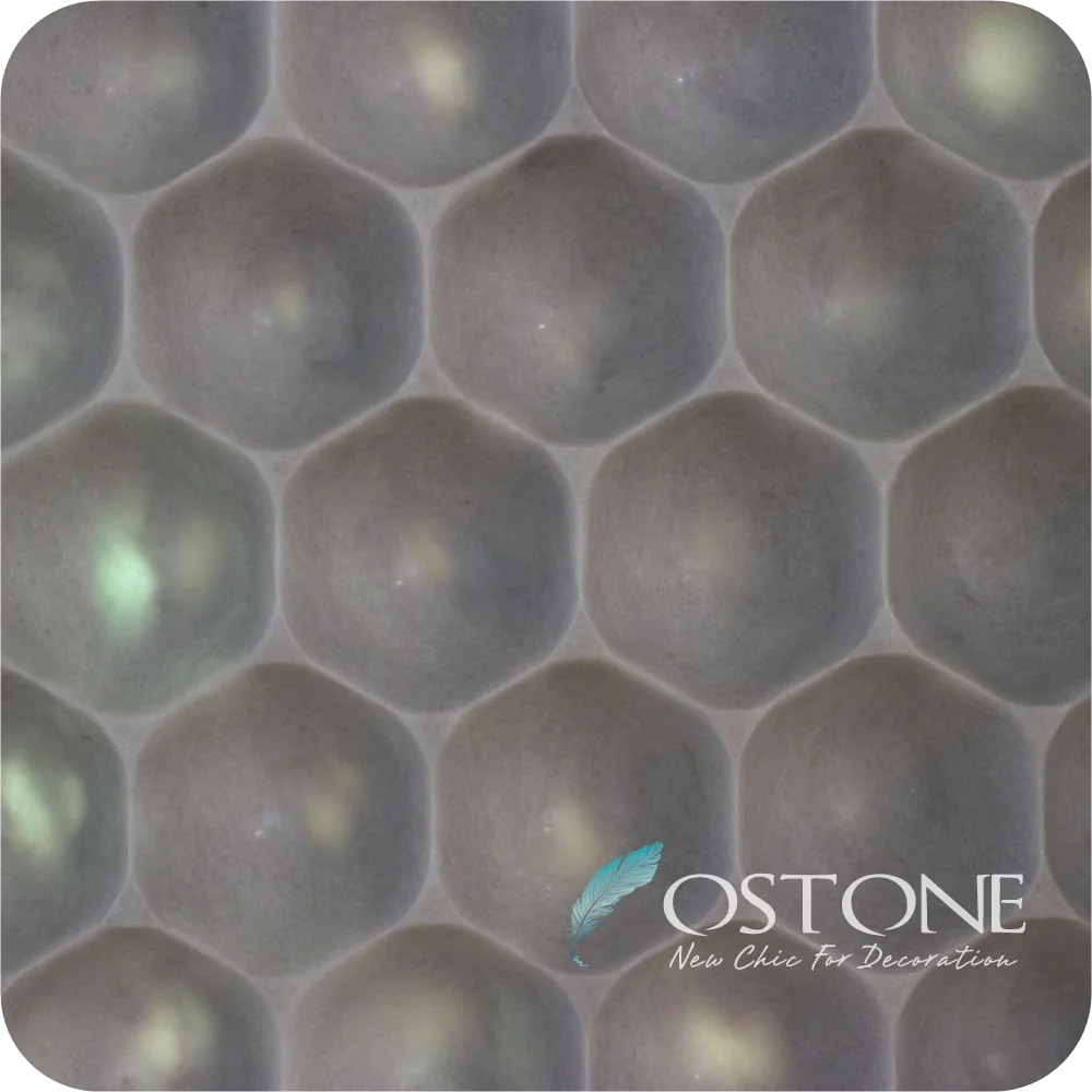 Лучшие оптовые шестигранные мраморные резные 3D стены искусства