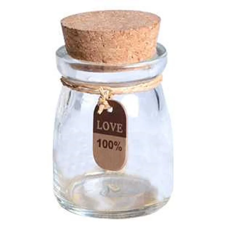 
Pudding Glass Jar Candy Beverage Glass Gottle GlassPudding Jar With Cork 