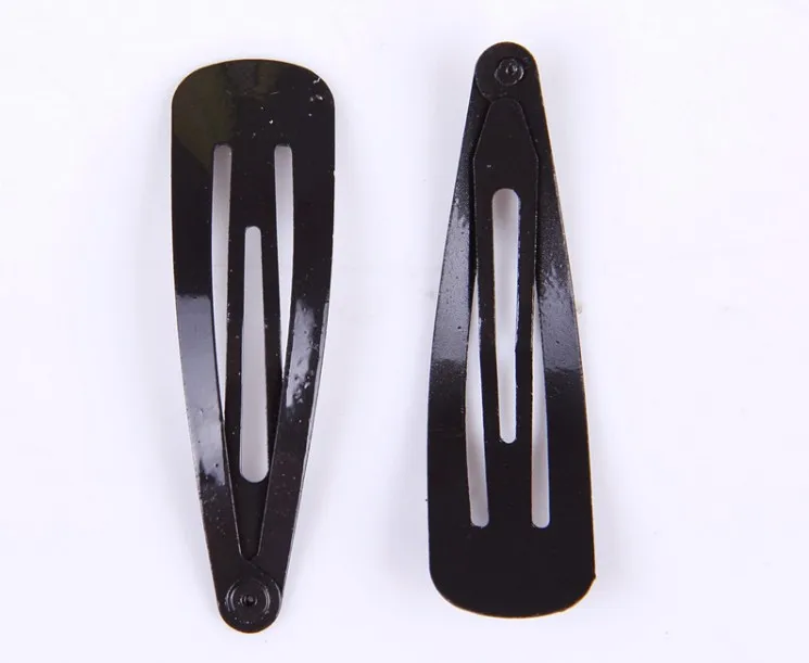 42mm black  Round Head Metal Snap Hair Clips  for Kids Ribbon Bow