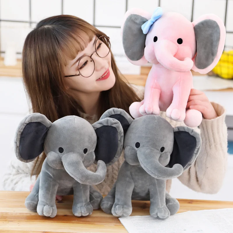 Color plush and stuffed elephant toys with big ears Wholesale custom cheap cute soft elephant plush toy