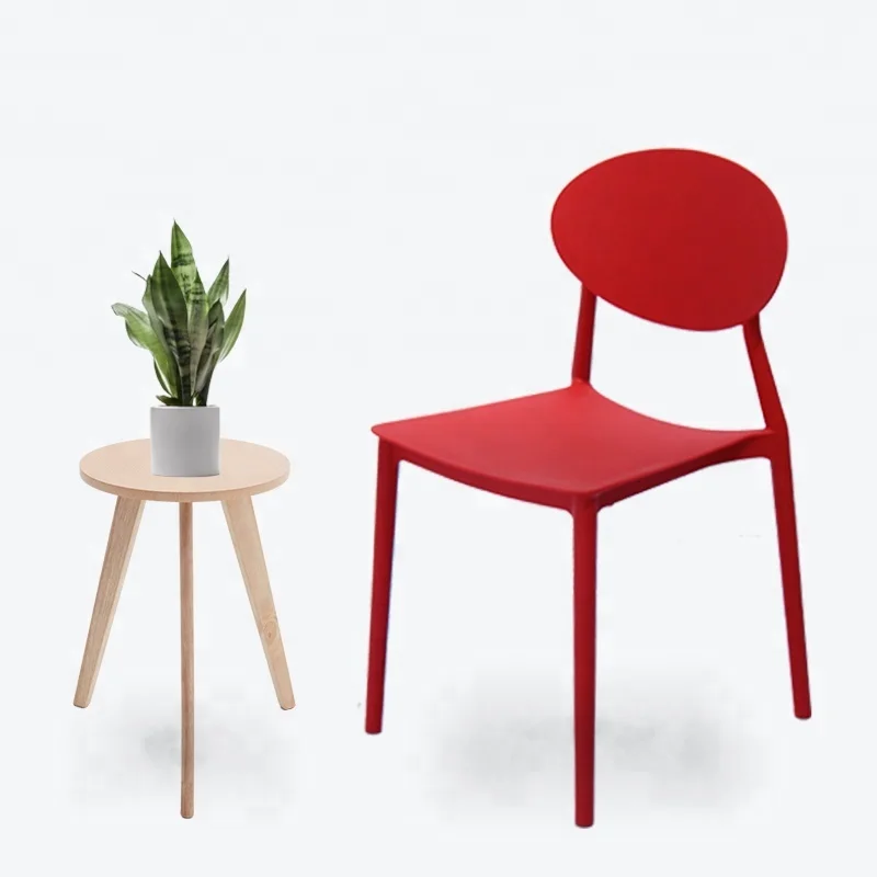 modern plastic dining chairs material stackable white plastic chair