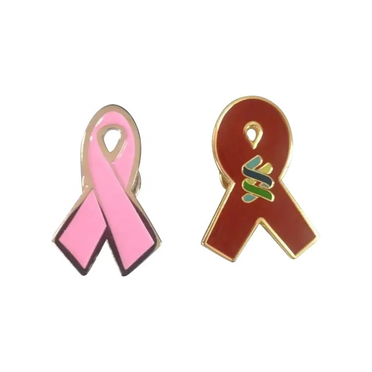 Wholesale Angel Pink Breast Cancer Awareness Ribbon Enamel Lapel Pin