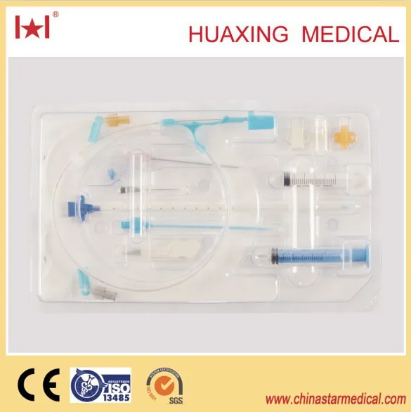 disposable surgical 2 lumen Central Venous Catheters Double lumen Releases Hickman set
