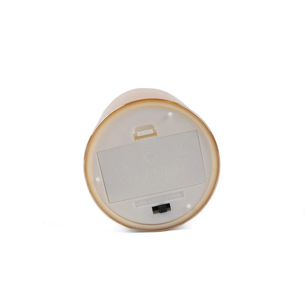 Glass cup LED Real Wax Candle Plain top with Timer Remote Control on/off switch