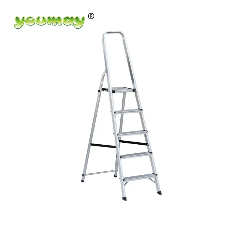 EN131 Approved Factory Supply Multipurpose Aluminum Folding Ladder 5 Step Aluminum Ladder