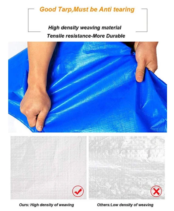 Heavy Duty PE Tarpaulin Waterproof Blue Tarp Sheet