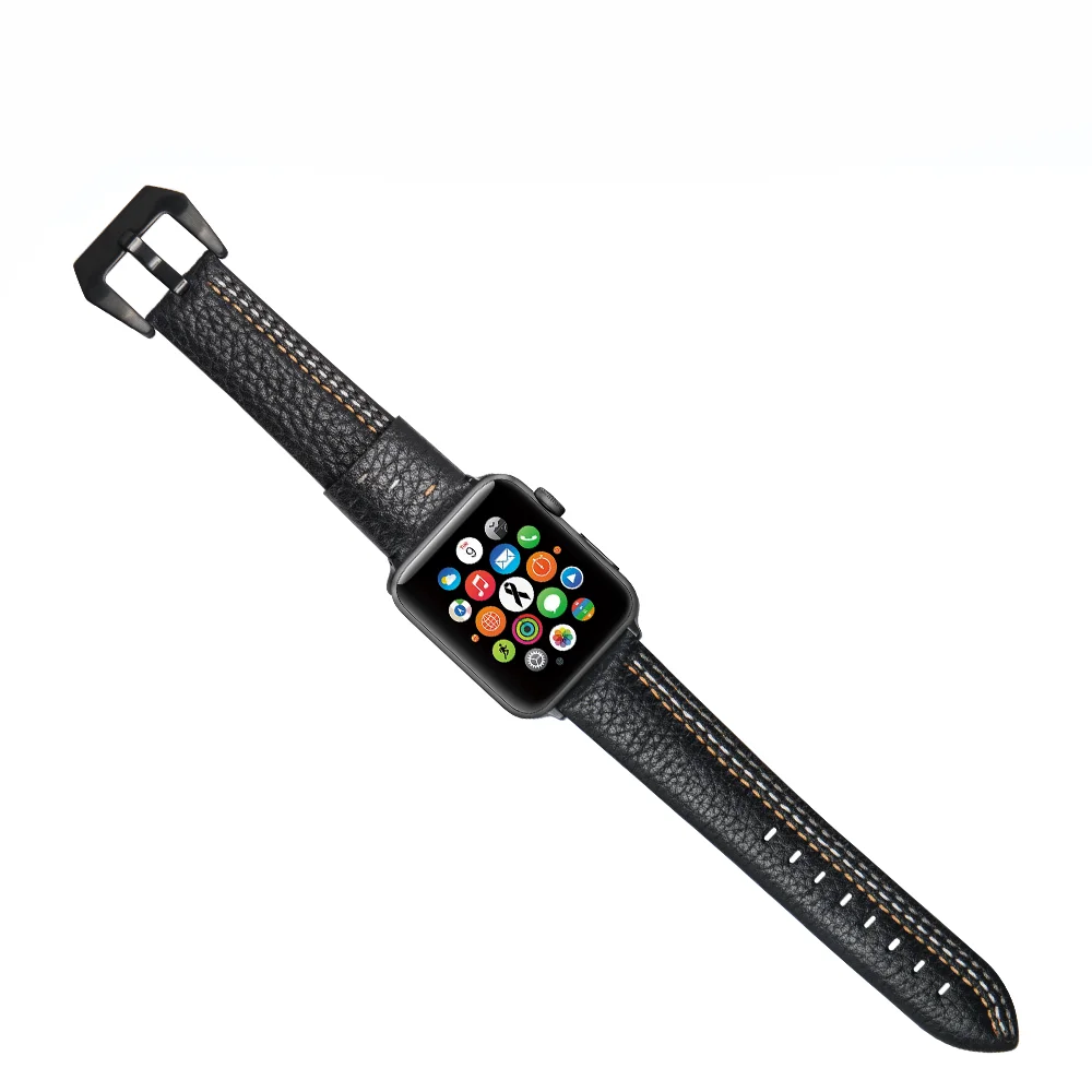 
Trending New 2019 Leather Watch Band For Apple, Watch Band Buckle Stainless For Iphone 38mm 42mm 
