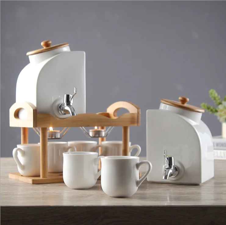 Best Fast Delivery Tea Set Porcelain with Bamboo Rack