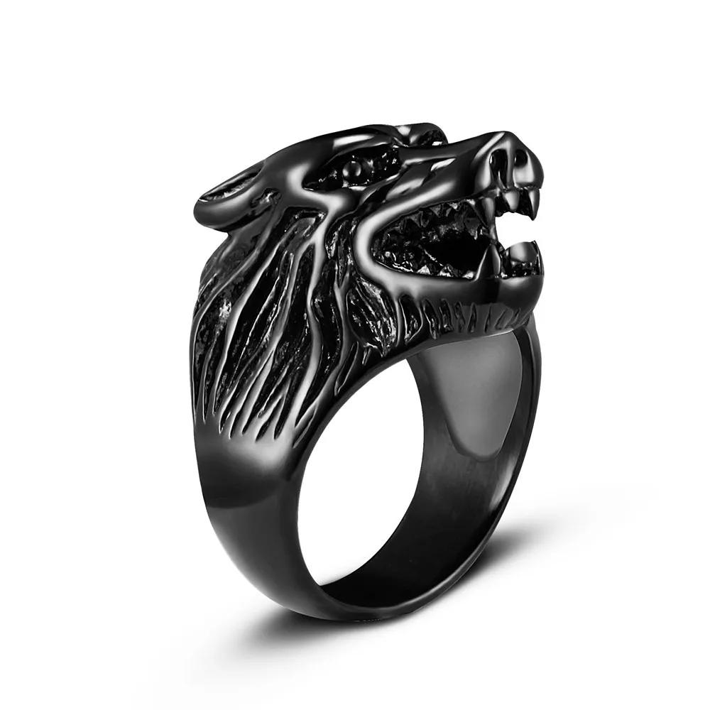 AAA quality high polished stainless steel main material wolf special men ring