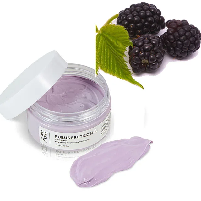 Purple Color Brightening Moisturiziing Anti Aging Blackberry Fruit And Vegetable Clay Facial Face Mask