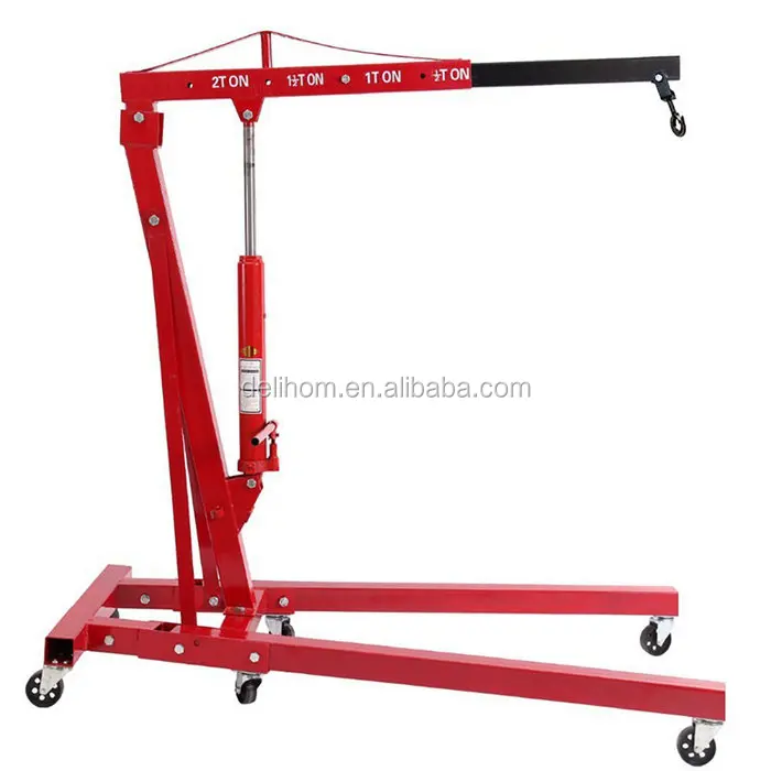 
2 Ton Hydraulic Folding Engine Crane Stand Hoist Lift Jack with Wheels Workshop Hydraulic Use 