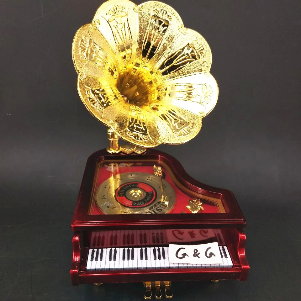 18-note Plastic Mini Gramophone Music Box
