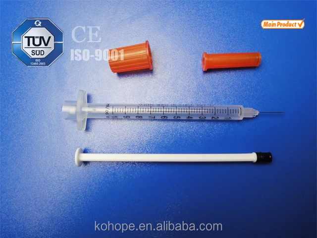 0.3ml 0.5ml 1ml disposable insulin syringe