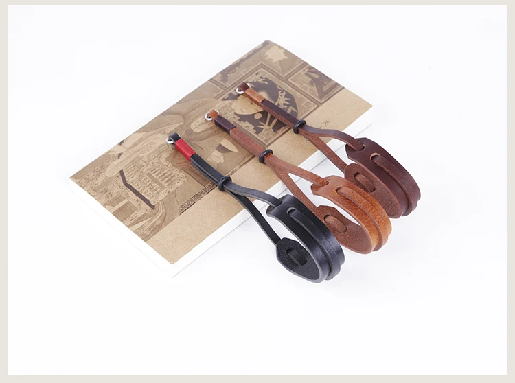 Handmade Band circular groove genuine leather wrist band DSLR camera strap