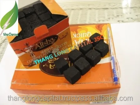 High calorific value 100% natural Coconut shell charcoal for hookah shisha