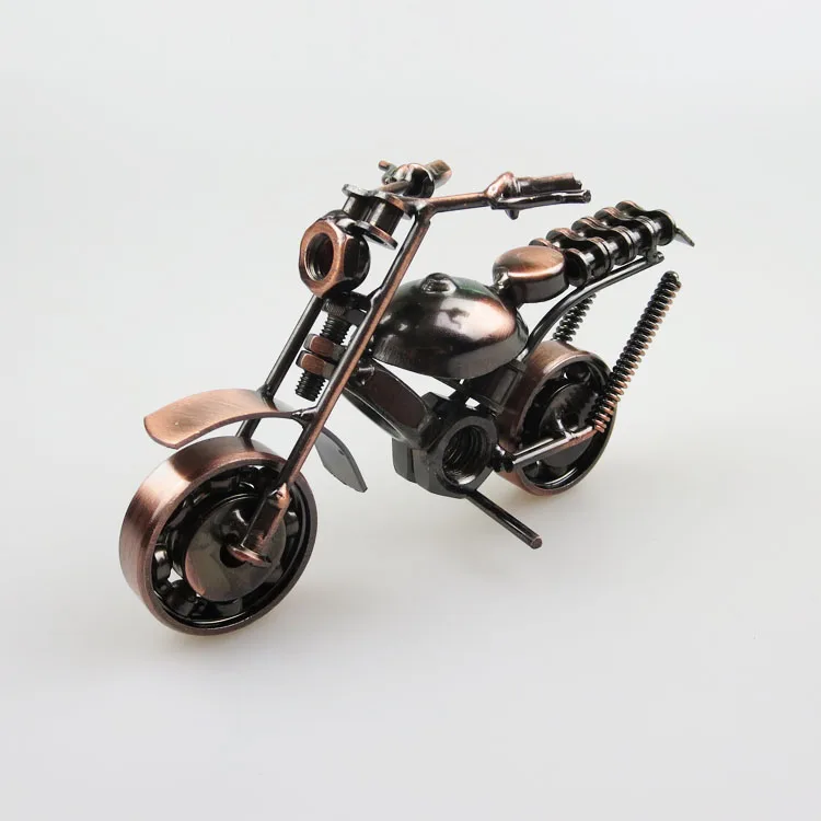 Handmade metal art craft 3D motorcycle model for office household decoration