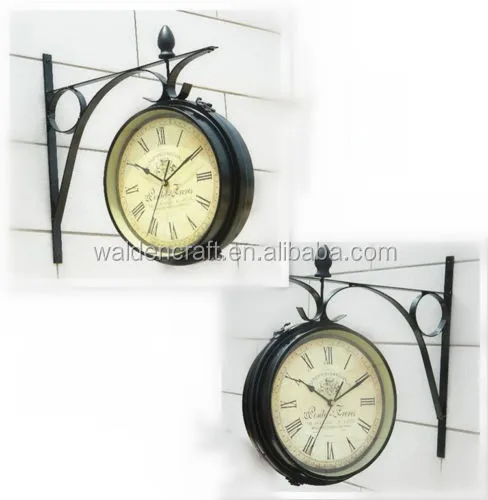 Double Faced Wall Clock Metal Wall Watch For Home Decora Quartz Mute Wall Clocks