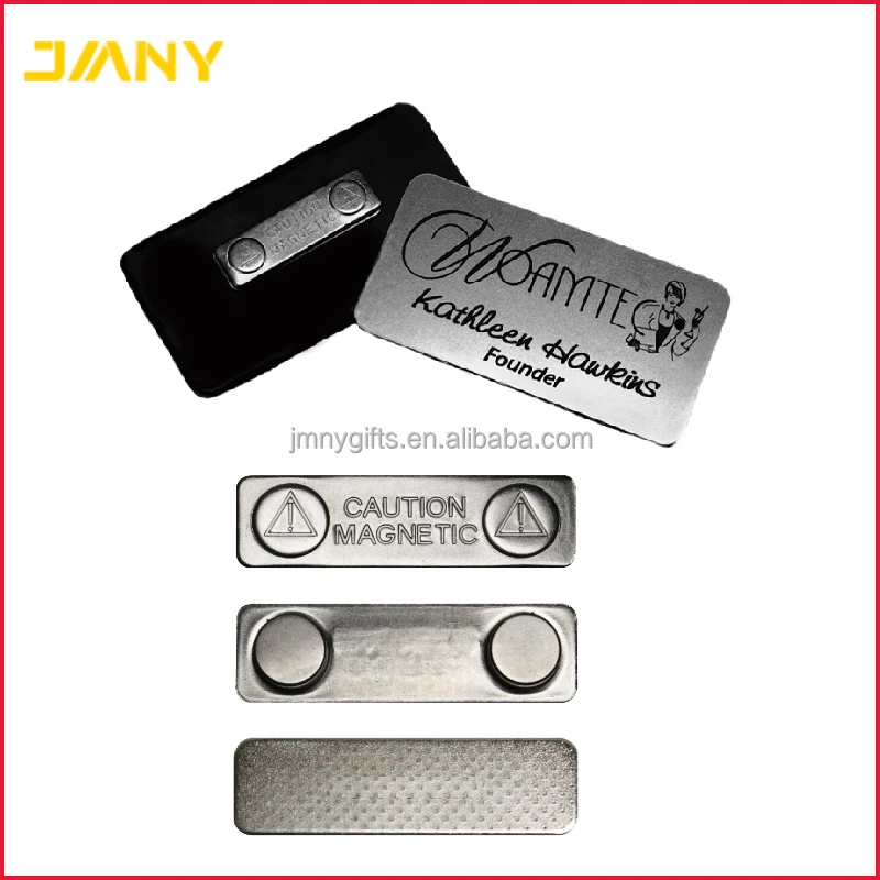 Factory Directly Metal Name Badge with Brooch Pin or Magnetic Back