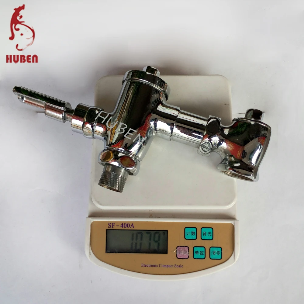 
Horizontal foot control brass public toilet flush valve 