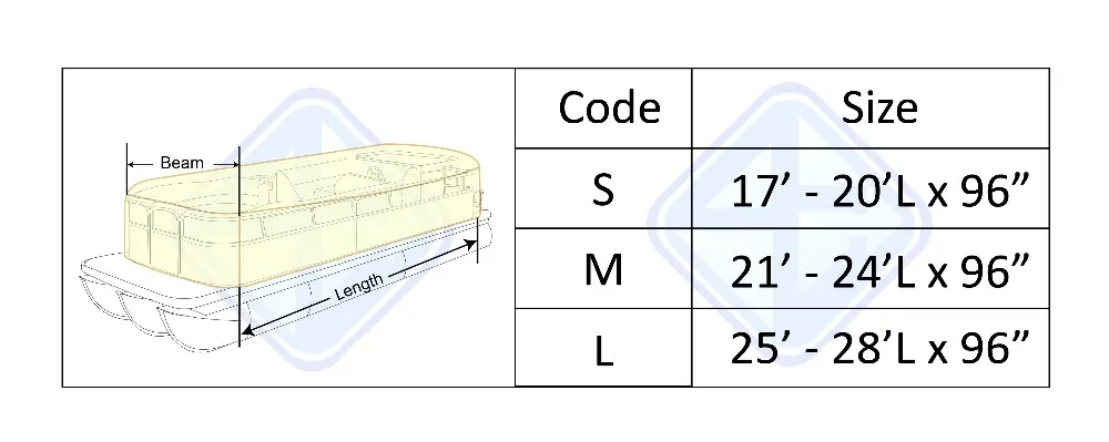 21ft - 24ft Marine Grade 300D Pontoon Boat Cover