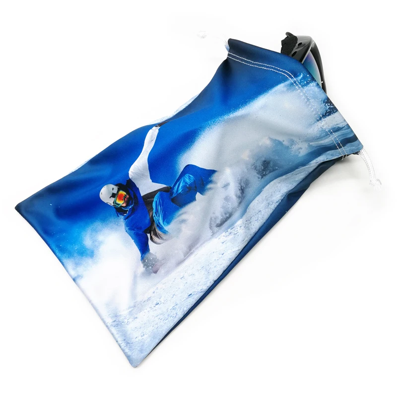 Custom logo printed Ski Goggle Microfiber Pouch bag