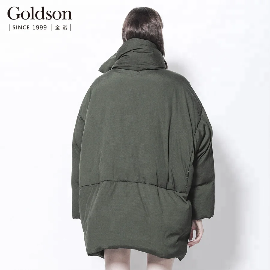 European Custom Clothing Top Design Women Down Jacket For Winter With Big Scarf