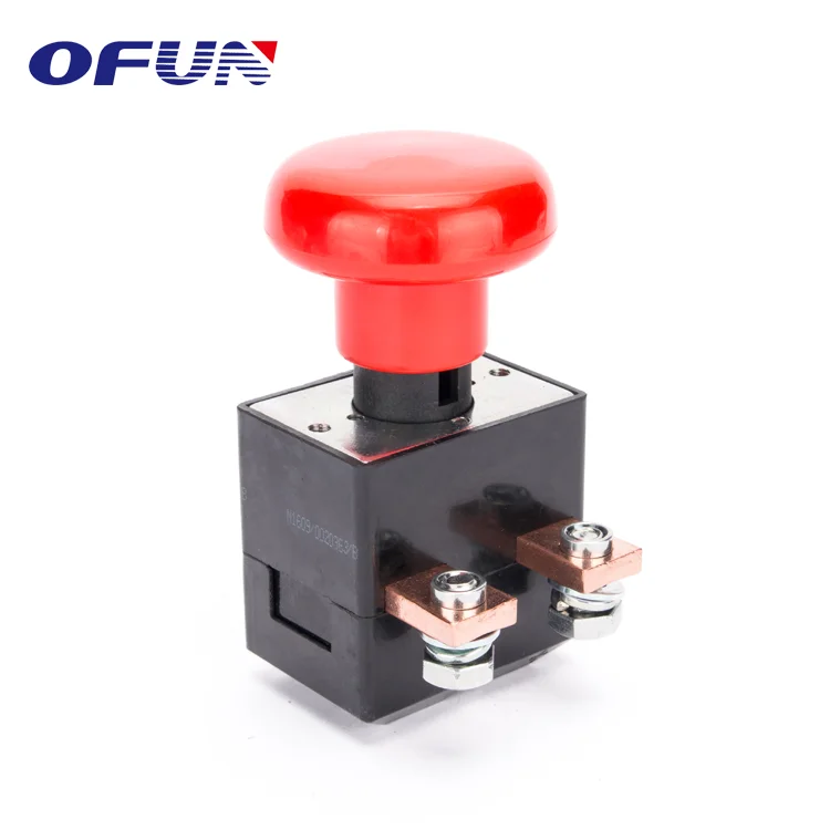 OFUN Magnetic Types Of 80V 300A Emergency Push Button Stop Switch