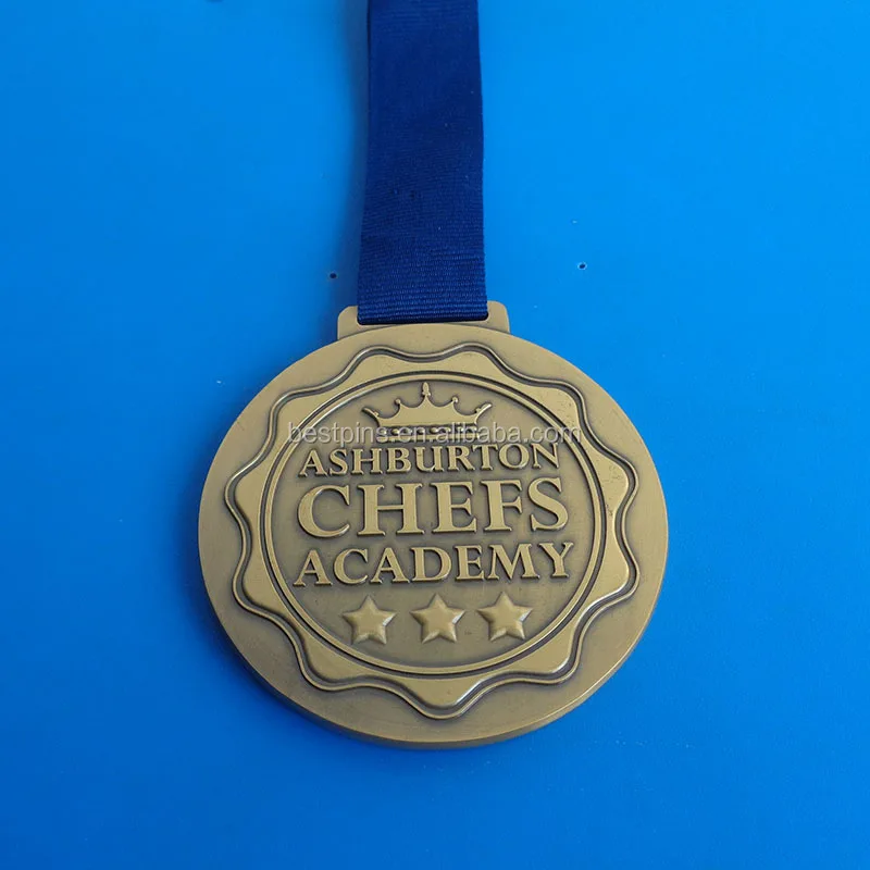 large antique ashburton chefs academy medallions, customized chefs award medals souvenirs