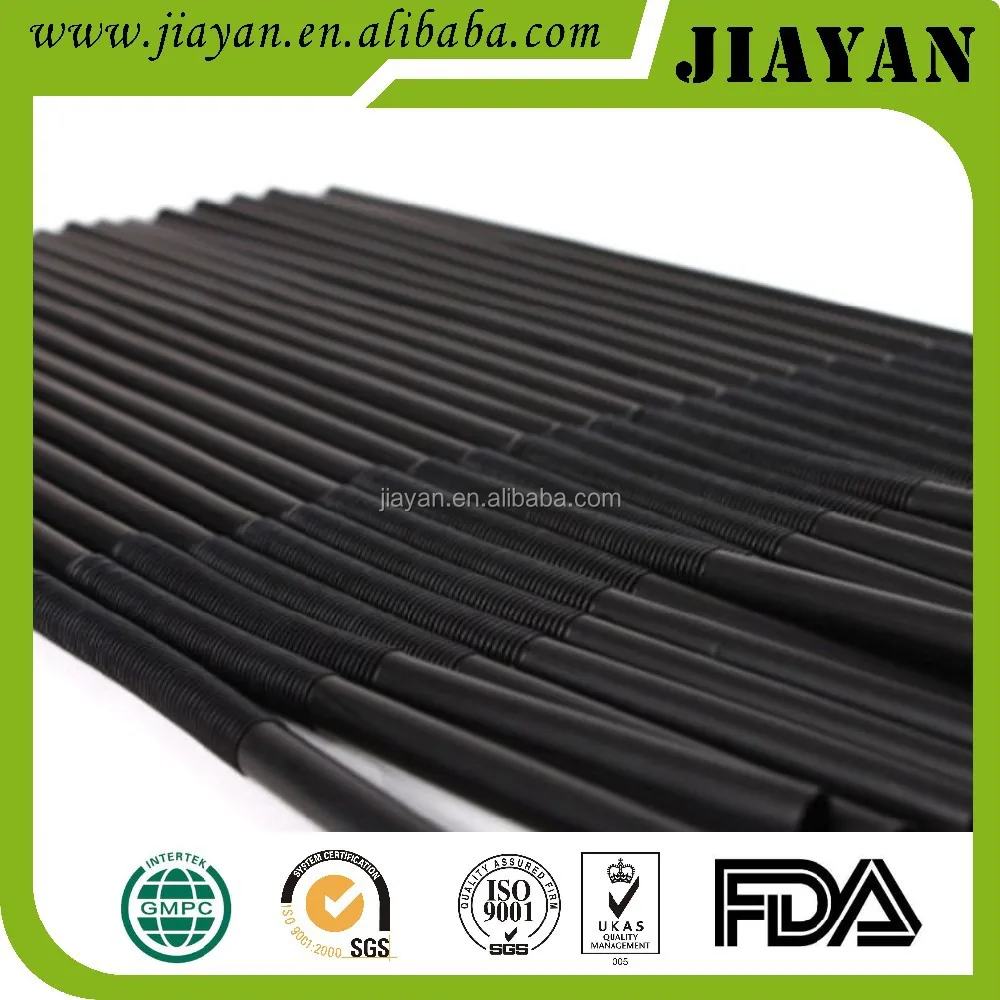 100 шт Черный одноразовые пластиковые питьевые соломинки удлиненные изгиб всасывающая трубка присоски для пивной бар сока