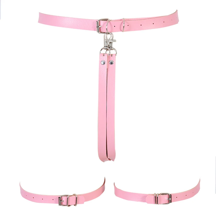 lingerie Women sexy erotic harness belts bondage lingerie suspender belt gothic punk Faux Leather leather leg garters