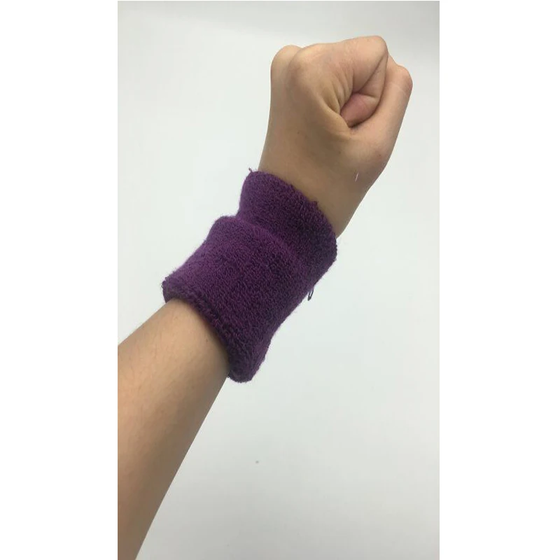 Custom promotional cotton sport wristband wrist sweatband with embroidery logo