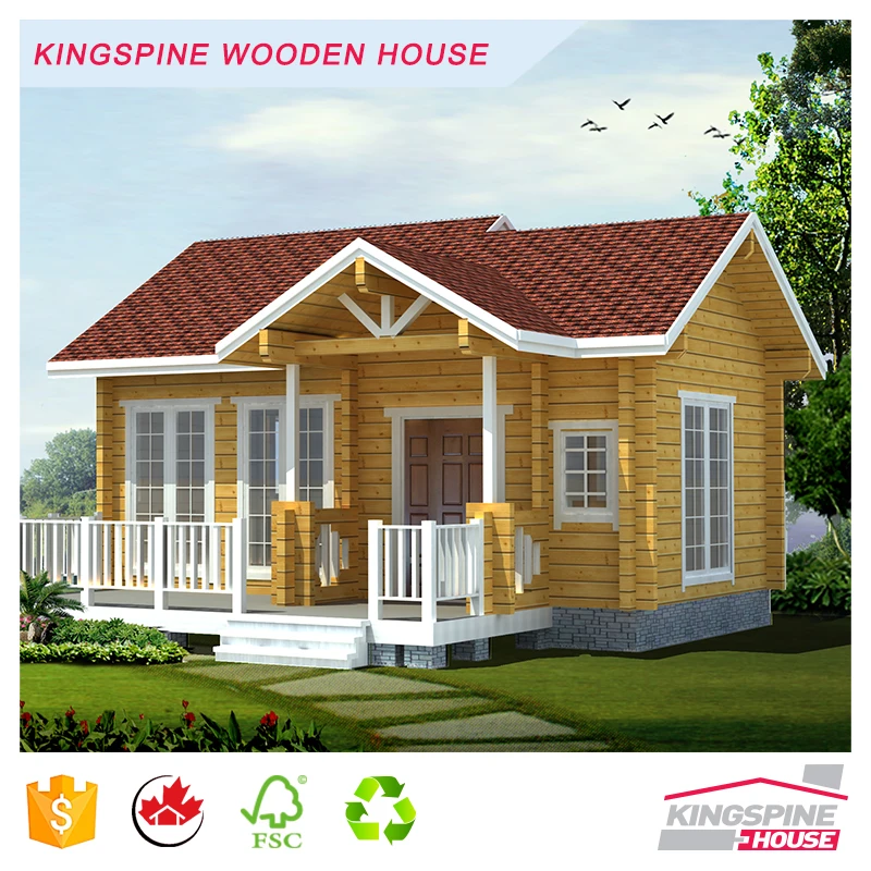 
New Design Log Cottage Prefab Wooden House Chinese Factory Export-oriented KPL-007 