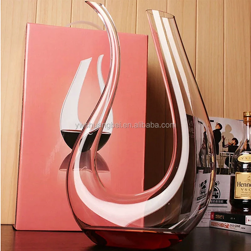 U Shaped Single And Angel Crystal Glass Wine Decanter Aerator Wholesale